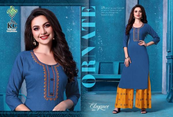 KC Elegance 3 Rayon Fancy Kurti With Plazzo 